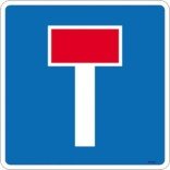 Blind vej skilt E18. skilt Firkantet. Oplysningsskilt