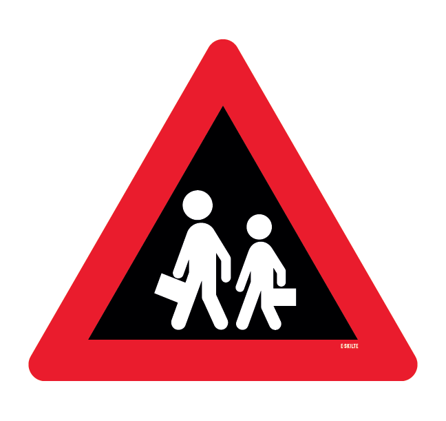 A22,1 - Børn skilt i sort variant