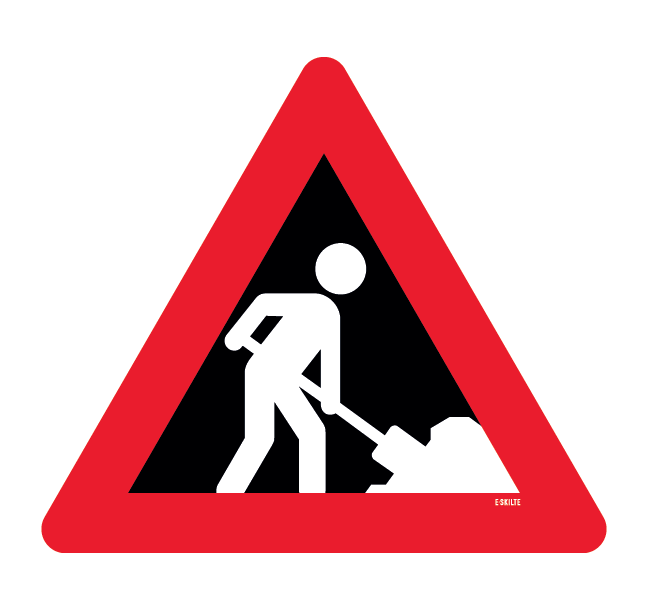 A39,1 - Vejarbejde skilt i sort