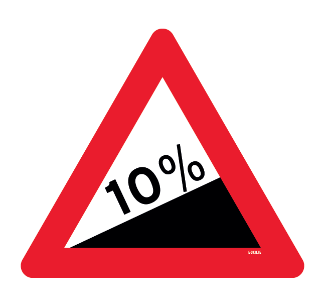 A46,2 - Stejl stigning skilt