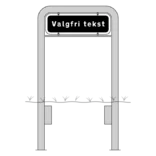 Komplet skiltesæt - Sort skilt m. galge 50x16 cm