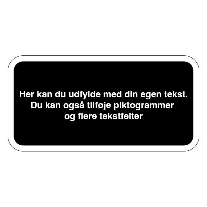 Sort undertavle med hvid ramme design-selv skilt