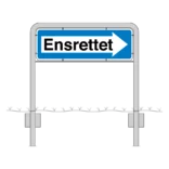 Komplet skiltesæt - Ensretning skilt m. galge (højre) 100x33 cm