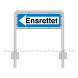 Komplet skiltesæt - Ensretning skilt m. galge (venstre) 100x33 cm