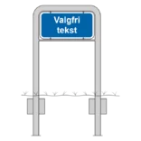 Komplet skiltesæt - Blåt skilt m. galge 50x25 cm