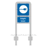 Komplet skiltesæt - Elbil skilte m. galge (blå) 50x50 og 50x25 cm