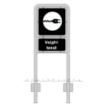 Komplet skiltesæt - Elbil skilte m. galge (sort) 50x50 og 50x25 cm