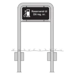 Komplet skiltesæt - Elbil reserveret skilt m. galge (sort) 50x25 cm