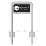 Komplet skiltesæt - El lader reserveret skilt m. galge (sort) 50x25 cm