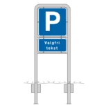 Komplet skiltesæt - Privatparkerings skilte m. galge (blå) 50x50 og 50x25 cm