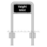 Komplet skiltesæt - Sort skilt m. galge 50x25 cm