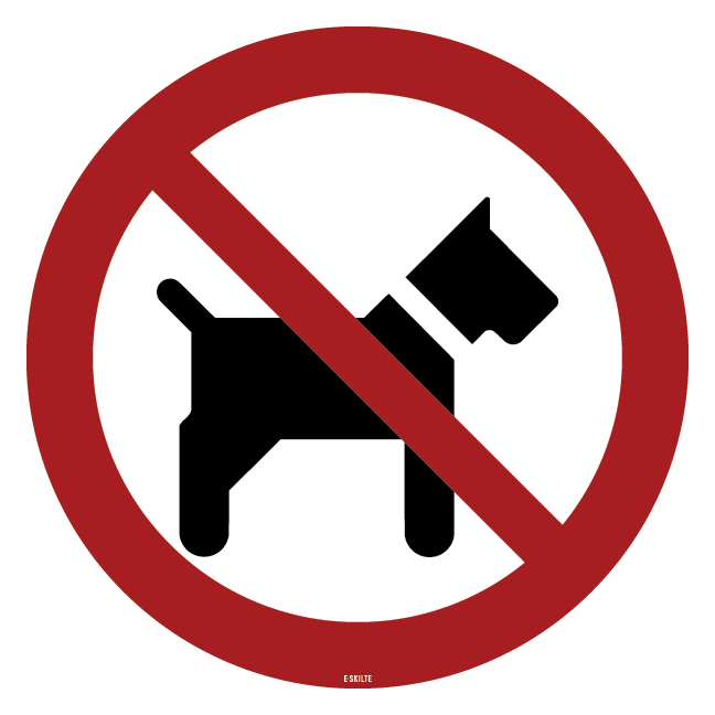 Hund forbudt. Forbudsskilt