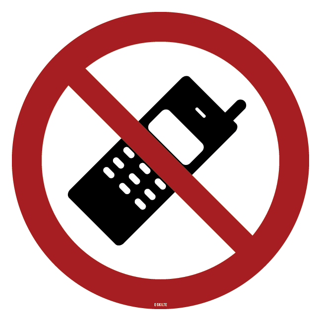 Mobiltelefon forbudt skilt