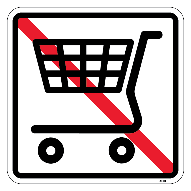 Indkøbsvogn forbud. Piktogram skilt