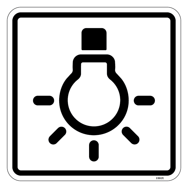 Lys. Piktogram skilt