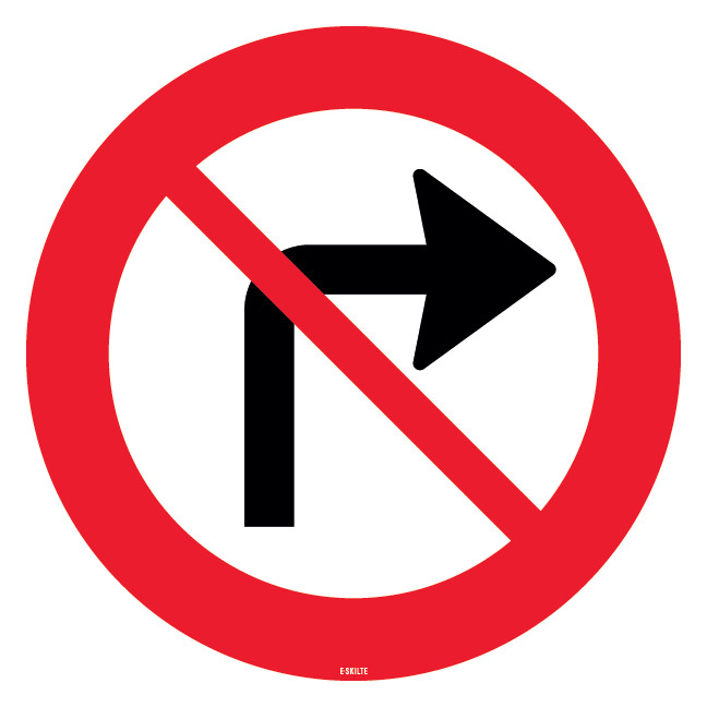C11,1 - Højresving forbudt skilt