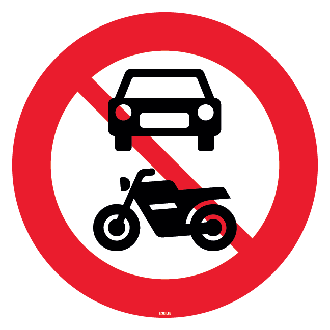 C22 Motorkøretøjer forbudt. Forbudsskilt