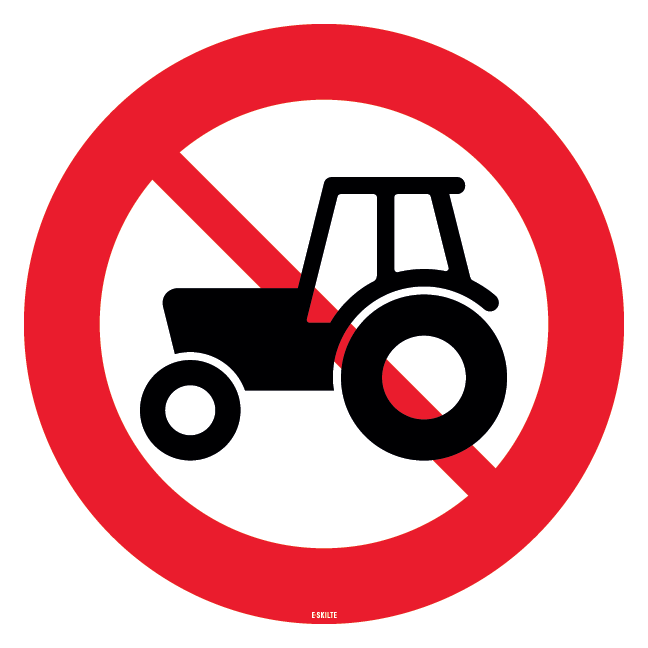 C24 Traktor og motorredskab forbudt. Skilt