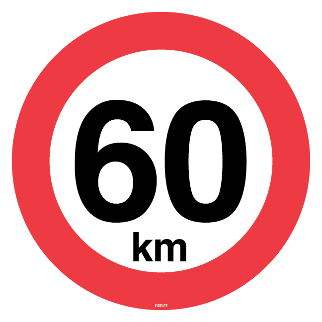 C55 Hastighedsbegrænsning 60 km skilt