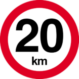 Hastighedsbegrænsning 20 km skilt
