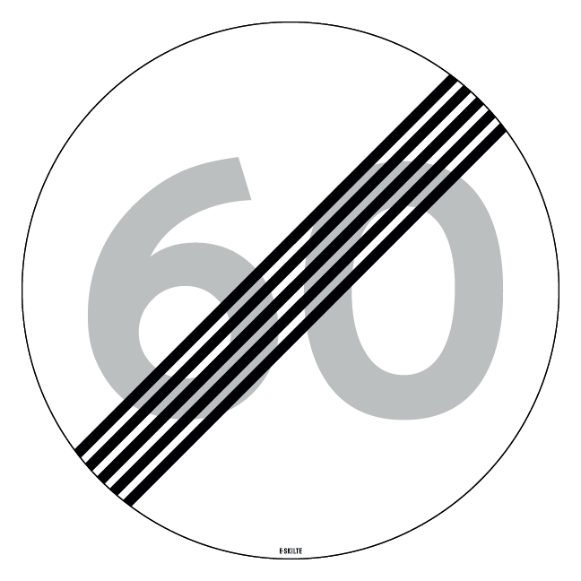 C56 - Ophør af lokal hastighedsbegrænsning skilt