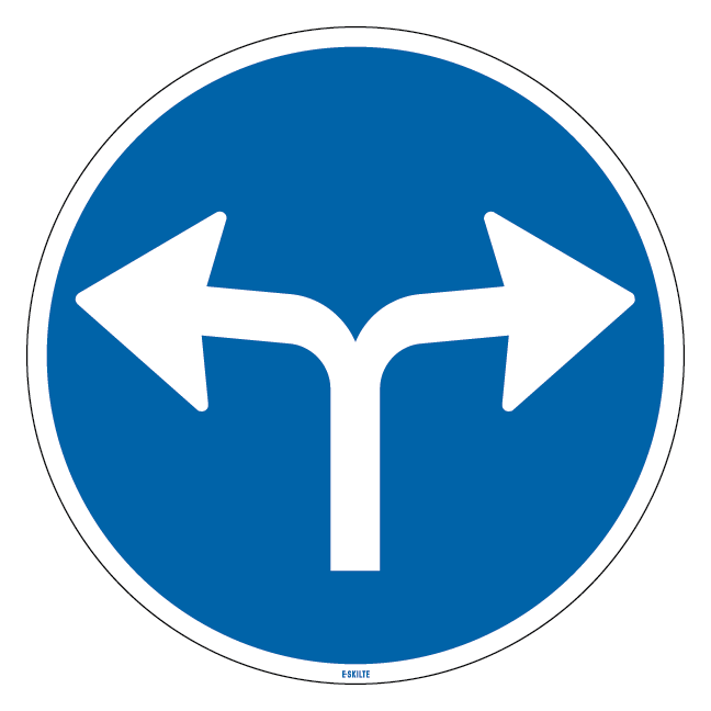 D11,8 - Påbudt kørselsretning mod højre eller venstre skilt