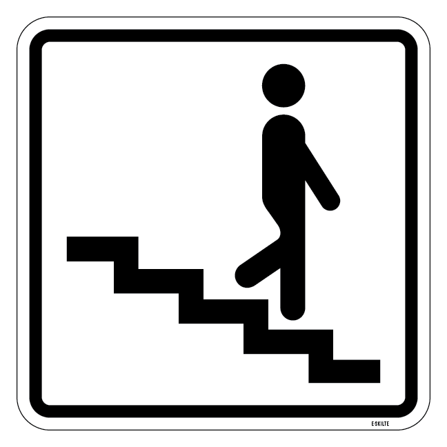 Trappe ned. Piktogram skilt