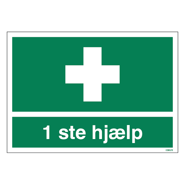 1 ste hjælp førstehjælps skilt