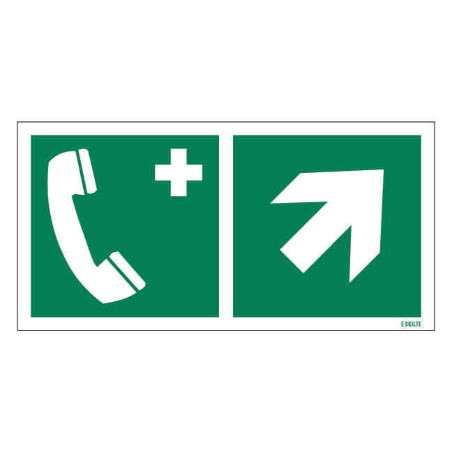 Nødtelefon til højre op skilt