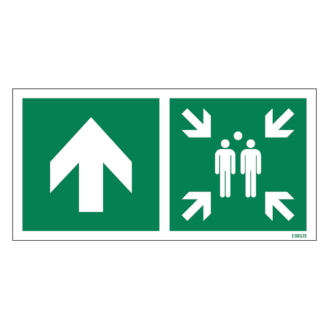 Samlingspunkt op skilt