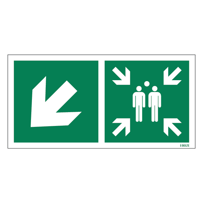 Samlingspunkt til venstre ned skilt