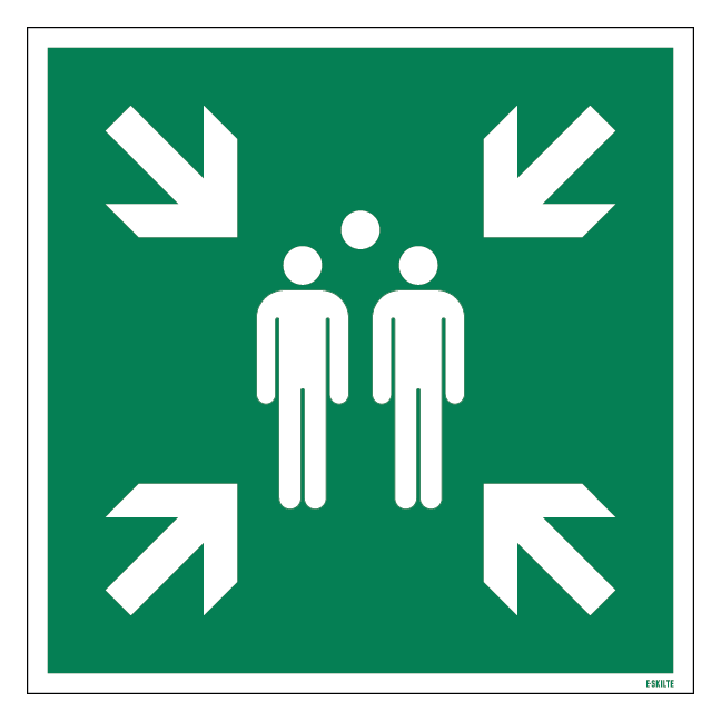 E005 Samlingspunkt skilt