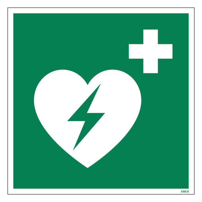 E010 Hjertestarter skilt