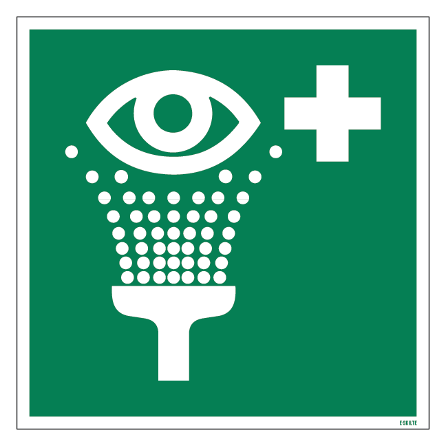 E011 Øjenskylning skilt