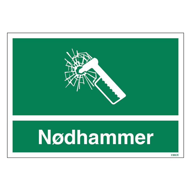 Nødhammer skilt