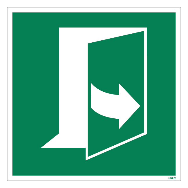 E057 Døren åbnes ved at trække i venstre side skilt