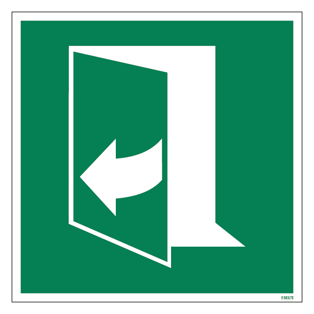 E058 Døren åbnes ved at trække i højre side skilt