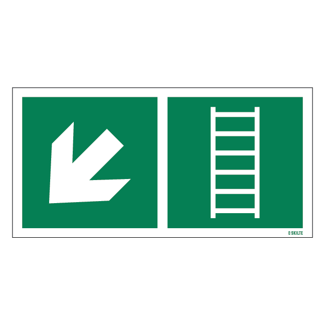 Flugt stige til venstre ned skilt