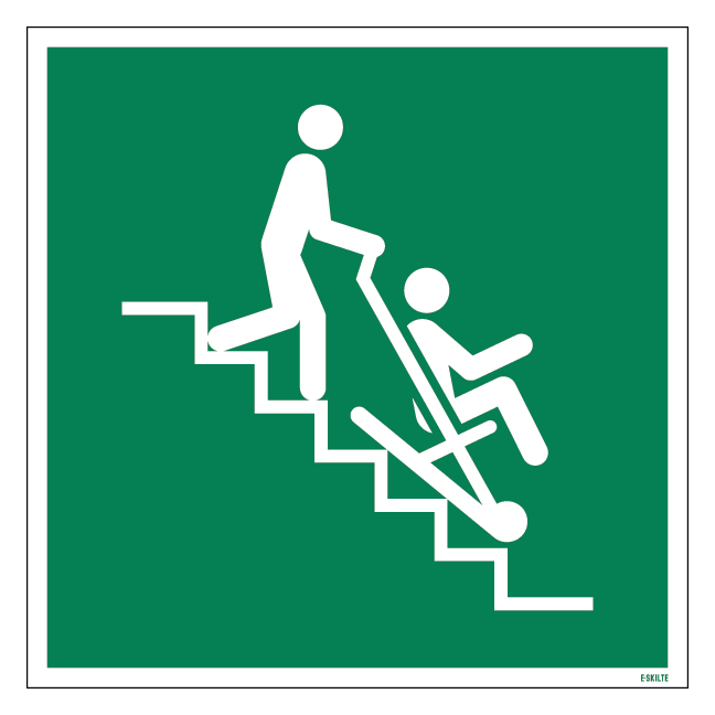 E060 Evakueringsstol skilt