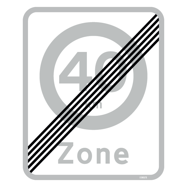 E69,3 - Ophør af zone med parkering skilt