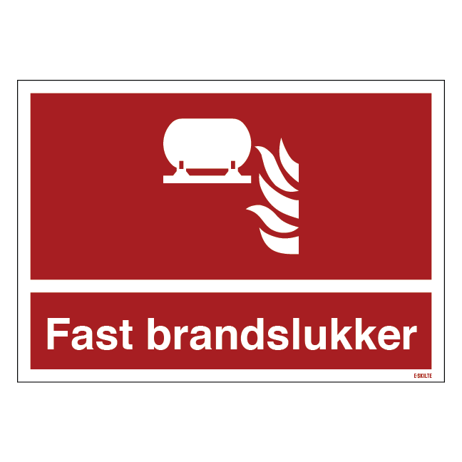 Fast brandslukker skilt