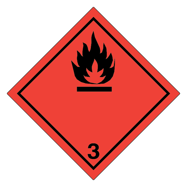 Brandfarlige væsker, klasse 3 fareseddel