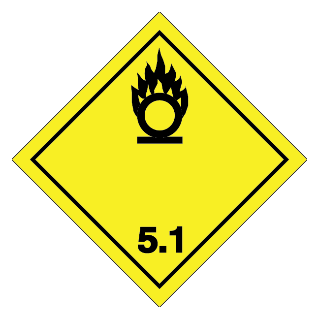 Oxiderende stoffer, klasse 5.1 fareseddel
