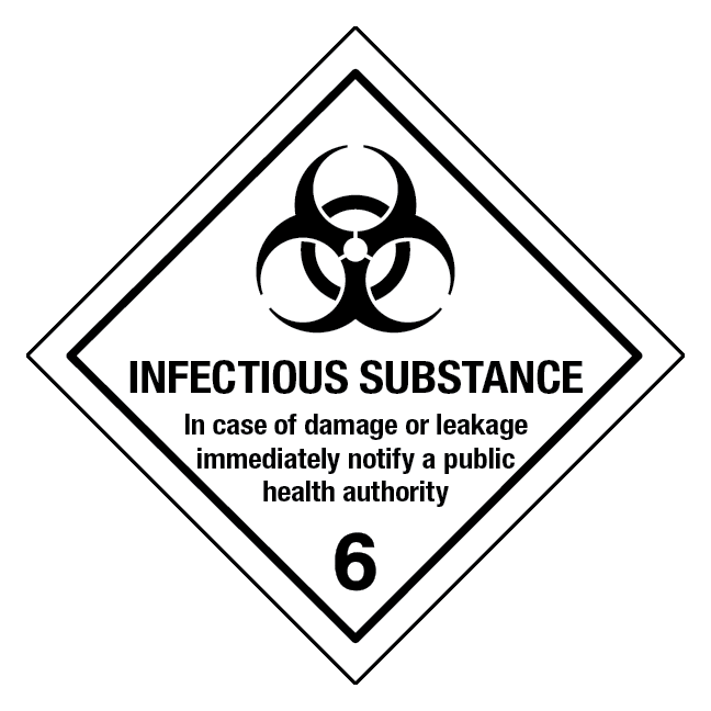Infectious substance, klasse 6 fareseddel