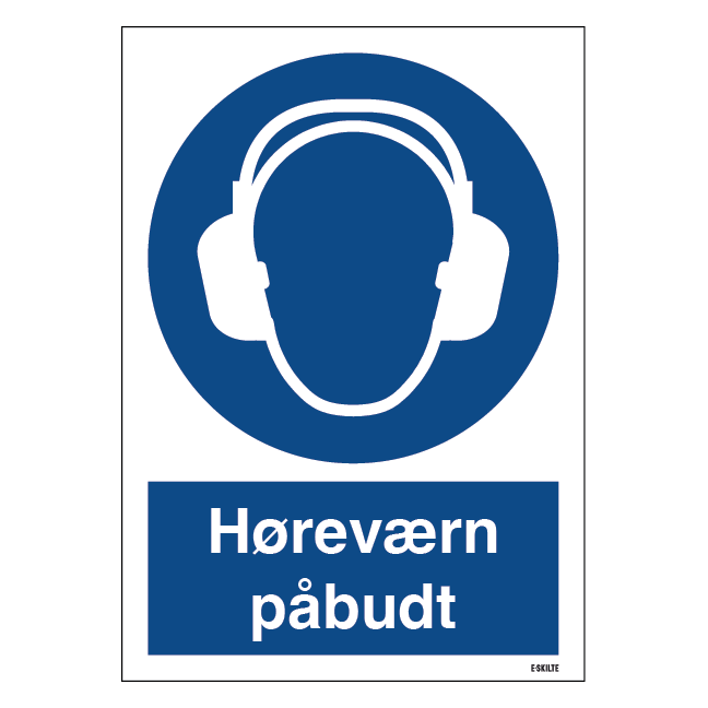 Høreværn påbudt skilt