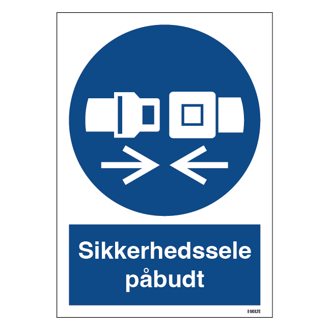Sikkerhedssele påbudt skilt