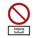 Forbudsskilte med tekst