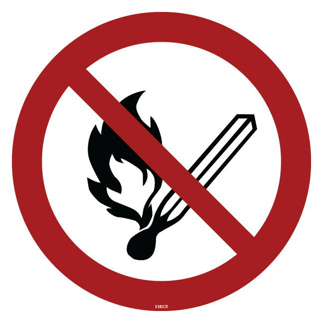 P003 Åben ild forbudt skilt