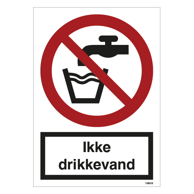 Ikke drikkevand ISO skilt