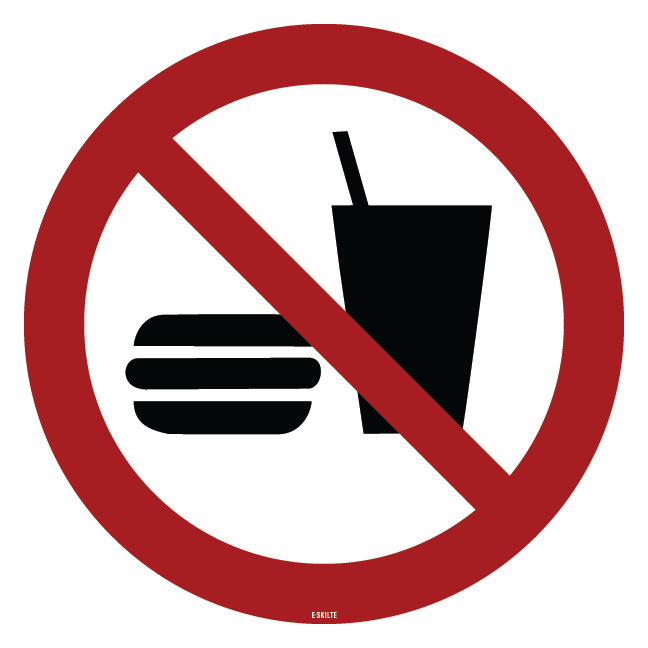 P022 Mad og drikkevarer forbudt skilt